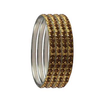 Gold Studded Jewellery Crystal Bangles And Bracelets 2