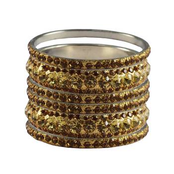 Gold Studded Jewellery Crystal Bangles And Bracelets 1