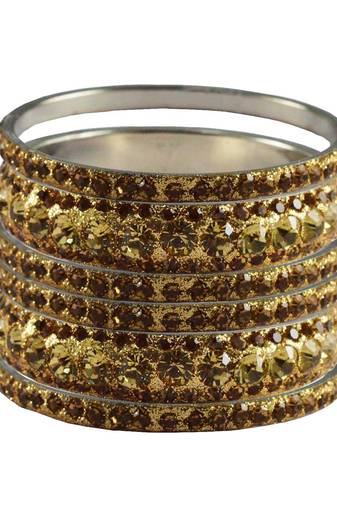 Gold Studded Jewellery Crystal Bangles And Bracelets