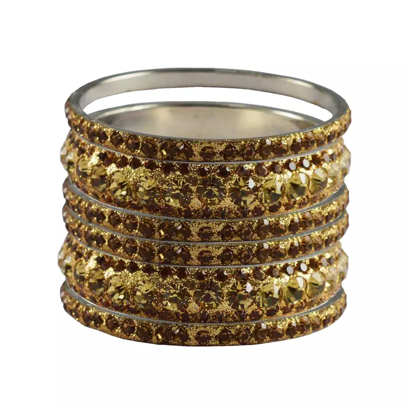 Gold Studded Jewellery Crystal Bangles And Bracelets