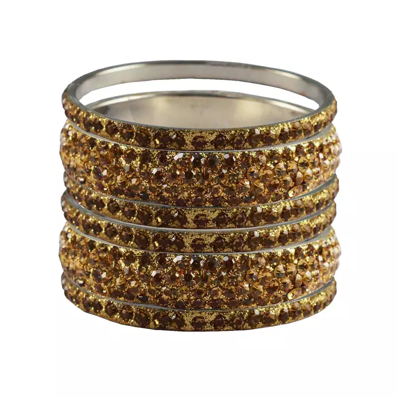 Gold Studded Jewellery Crystal Bangles And Bracelets