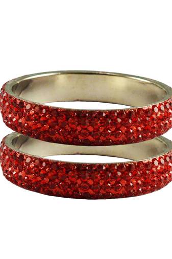 Red Studded Jewellery Crystal Bangles And Bracelets