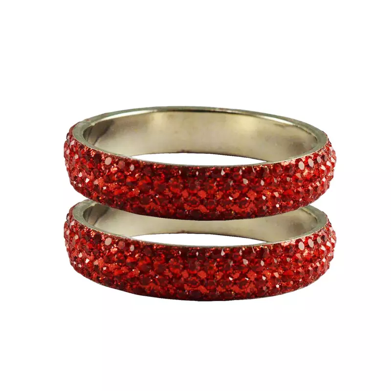 Red Studded Jewellery Crystal Bangles And Bracelets