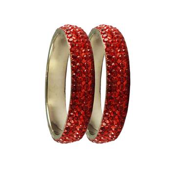 Red Studded Jewellery Crystal Bangles And Bracelets 2