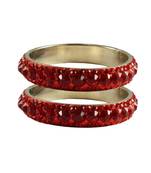 Red Studded Jewellery Crystal Bangles And Bracelets
