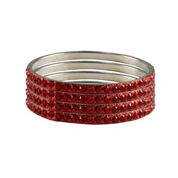 Red Studded Jewellery Crystal Bangles And Bracelets 1