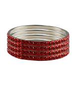 Red Studded Jewellery Crystal Bangles And Bracelets