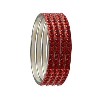 Red Studded Jewellery Crystal Bangles And Bracelets 2