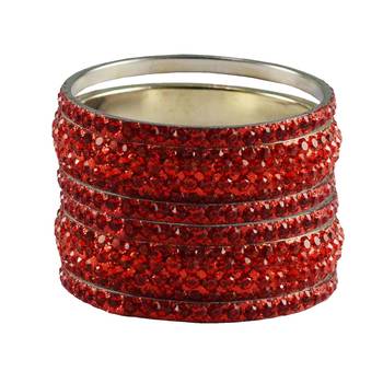 Red Studded Jewellery Crystal Bangles And Bracelets 1