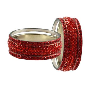 Red Studded Jewellery Crystal Bangles And Bracelets 2