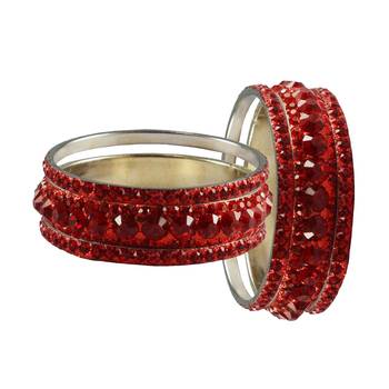 Red Studded Jewellery Crystal Bangles And Bracelets 2
