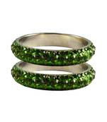 Green Studded Jewellery Crystal Bangles And Bracelets
