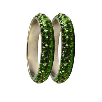 Green Studded Jewellery Crystal Bangles And Bracelets 2