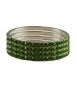 Green Studded Jewellery Crystal Bangles And Bracelets