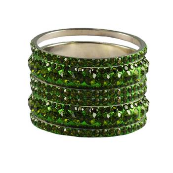 Green Studded Jewellery Crystal Bangles And Bracelets 1