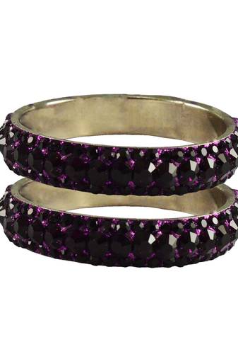 Purple Studded Jewellery Crystal Bangles And Bracelets
