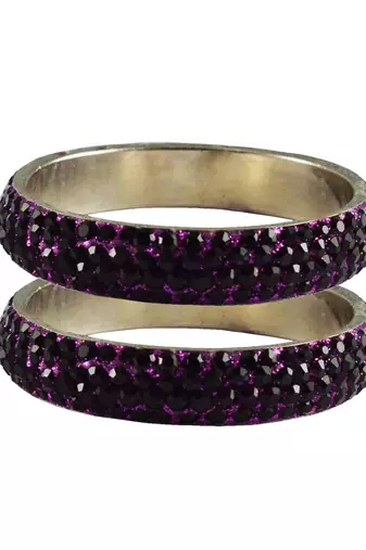 Purple Studded Jewellery Crystal Bangles And Bracelets