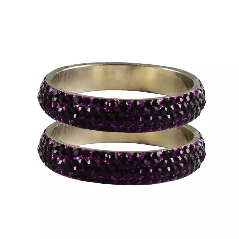Purple Studded Jewellery Crystal Bangles And Bracelets