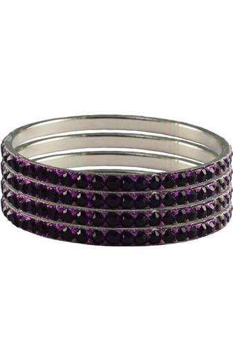 Purple Studded Jewellery Crystal Bangles And Bracelets