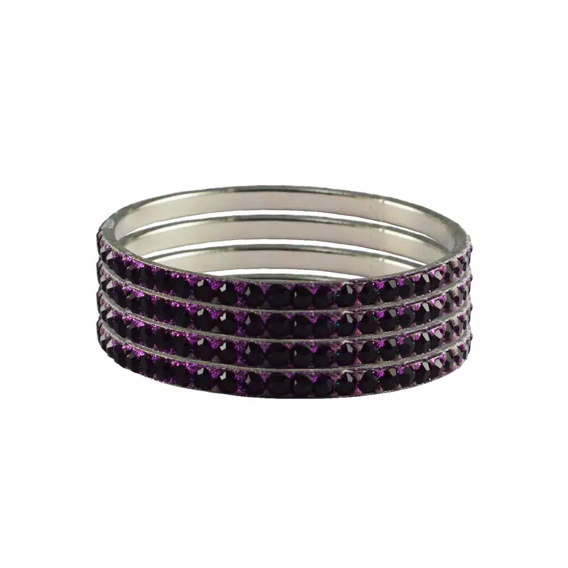Purple Studded Jewellery Crystal Bangles And Bracelets
