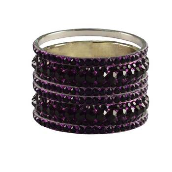 Purple Studded Jewellery Crystal Bangles And Bracelets 1