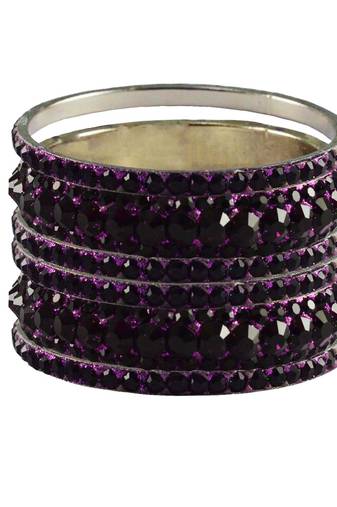Purple Studded Jewellery Crystal Bangles And Bracelets