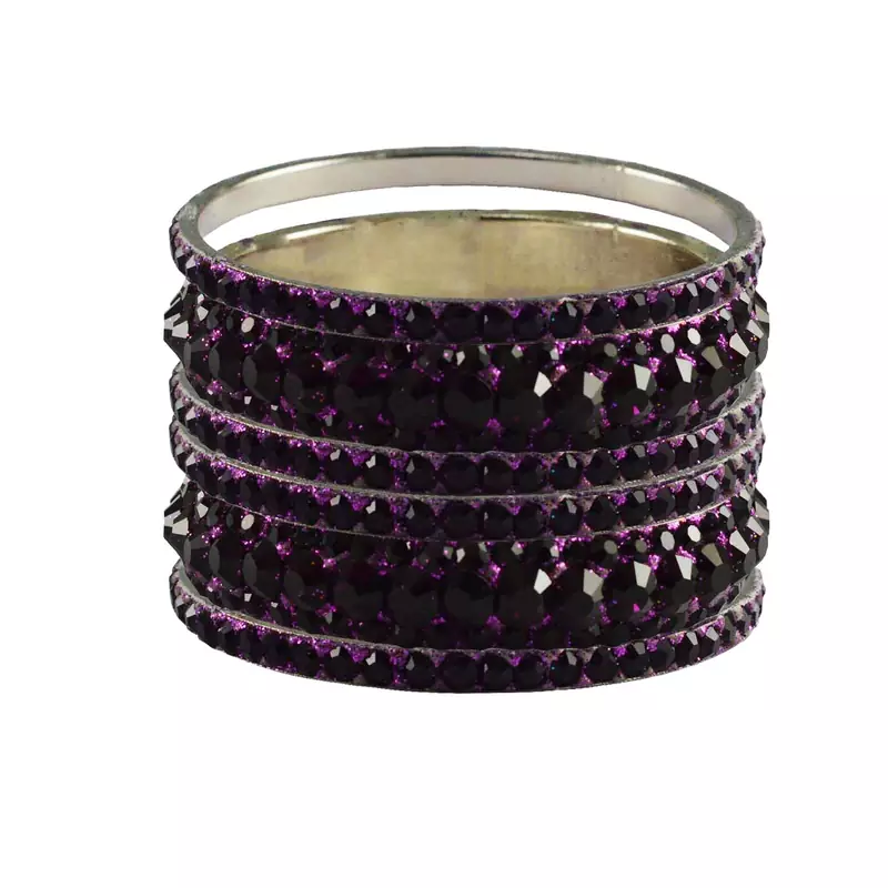 Purple Studded Jewellery Crystal Bangles And Bracelets