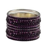 Purple Studded Jewellery Crystal Bangles And Bracelets