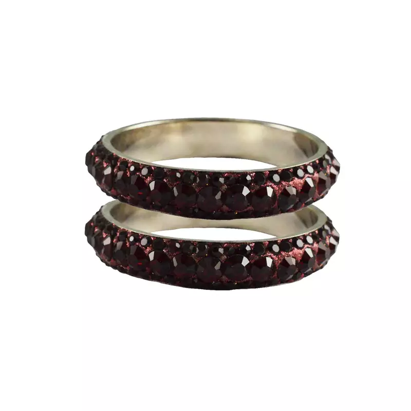 Maroon Studded Jewellery Crystal Bangles And Bracelets