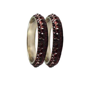Maroon Studded Jewellery Crystal Bangles And Bracelets 2