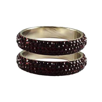 Maroon Studded Jewellery Crystal Bangles And Bracelets 1