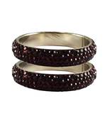 Maroon Studded Jewellery Crystal Bangles And Bracelets
