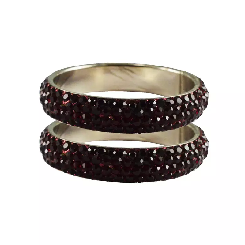 Maroon Studded Jewellery Crystal Bangles And Bracelets