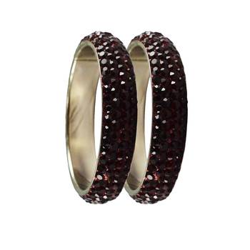 Maroon Studded Jewellery Crystal Bangles And Bracelets 2