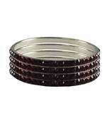 Maroon Studded Jewellery Crystal Bangles And Bracelets