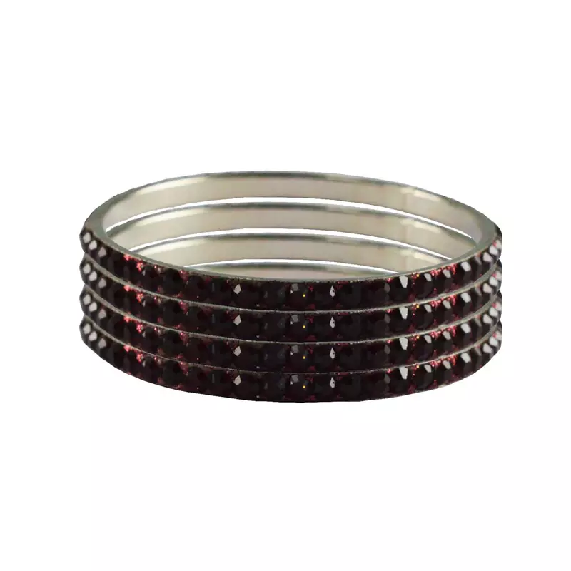 Maroon Studded Jewellery Crystal Bangles And Bracelets