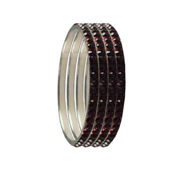 Maroon Studded Jewellery Crystal Bangles And Bracelets 2