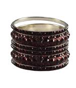 Maroon Studded Jewellery Crystal Bangles And Bracelets