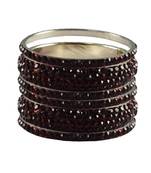 Maroon Studded Jewellery Crystal Bangles And Bracelets