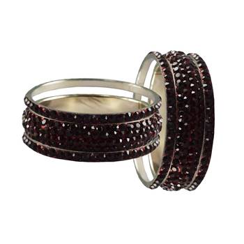 Maroon Studded Jewellery Crystal Bangles And Bracelets 2