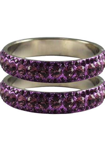 Purple Studded Jewellery Crystal Bangles And Bracelets