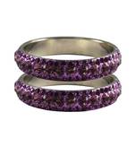 Purple Studded Jewellery Crystal Bangles And Bracelets