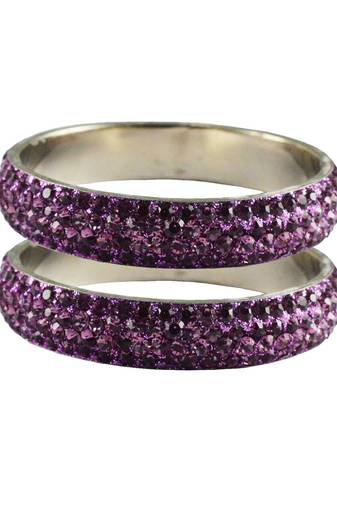 Purple Studded Jewellery Crystal Bangles And Bracelets