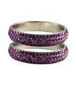 Purple Studded Jewellery Crystal Bangles And Bracelets