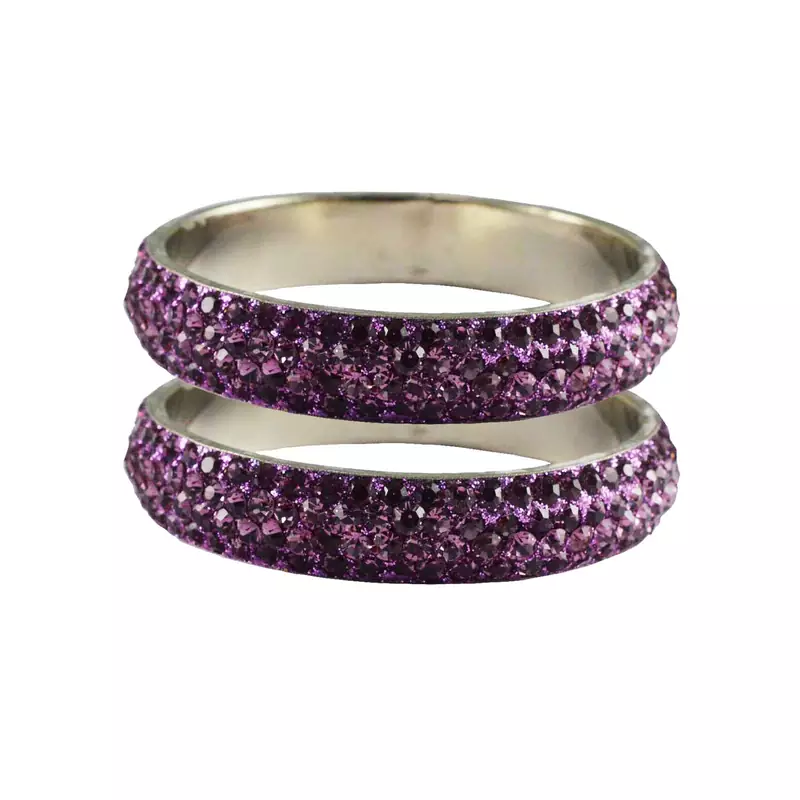 Purple Studded Jewellery Crystal Bangles And Bracelets