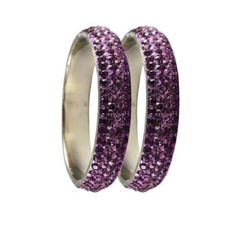 Purple Studded Jewellery Crystal Bangles And Bracelets 2