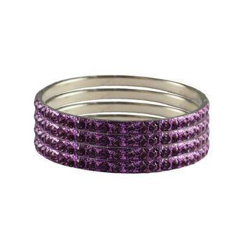 Purple Studded Jewellery Crystal Bangles And Bracelets 1