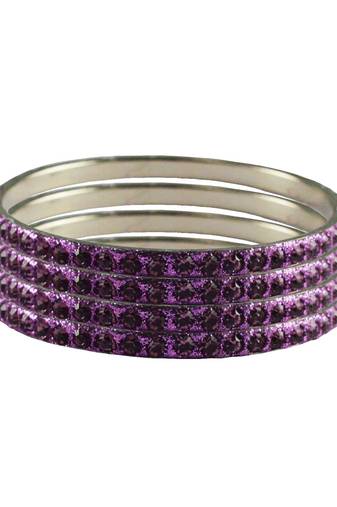 Purple Studded Jewellery Crystal Bangles And Bracelets