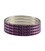 Purple Studded Jewellery Crystal Bangles And Bracelets