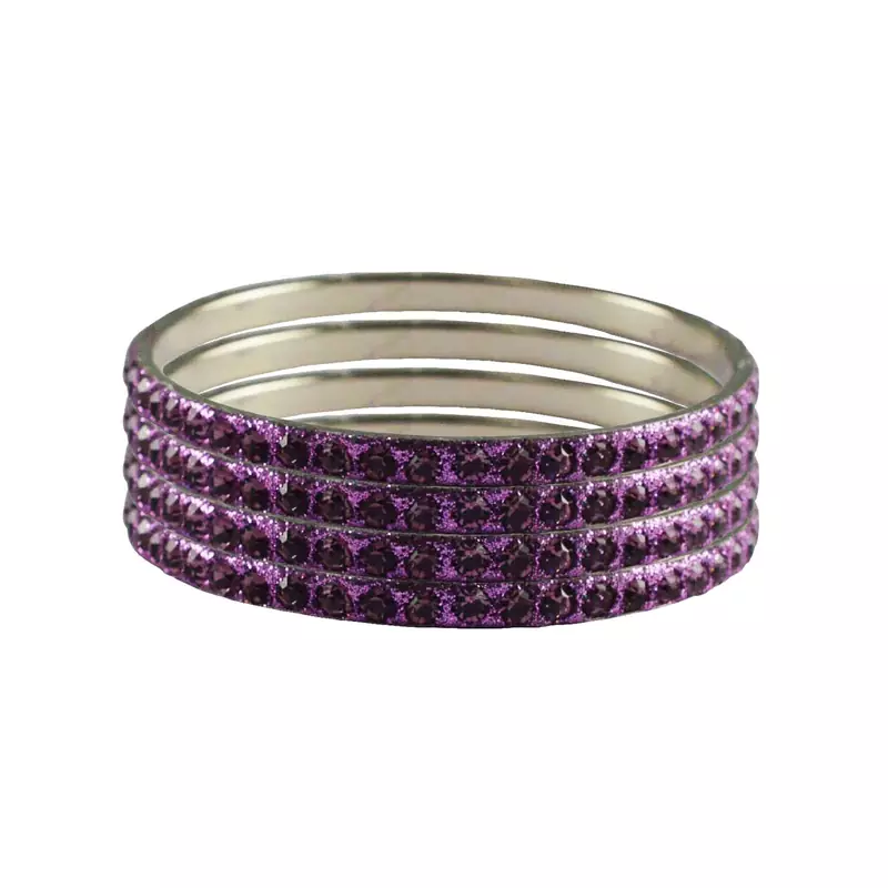 Purple Studded Jewellery Crystal Bangles And Bracelets